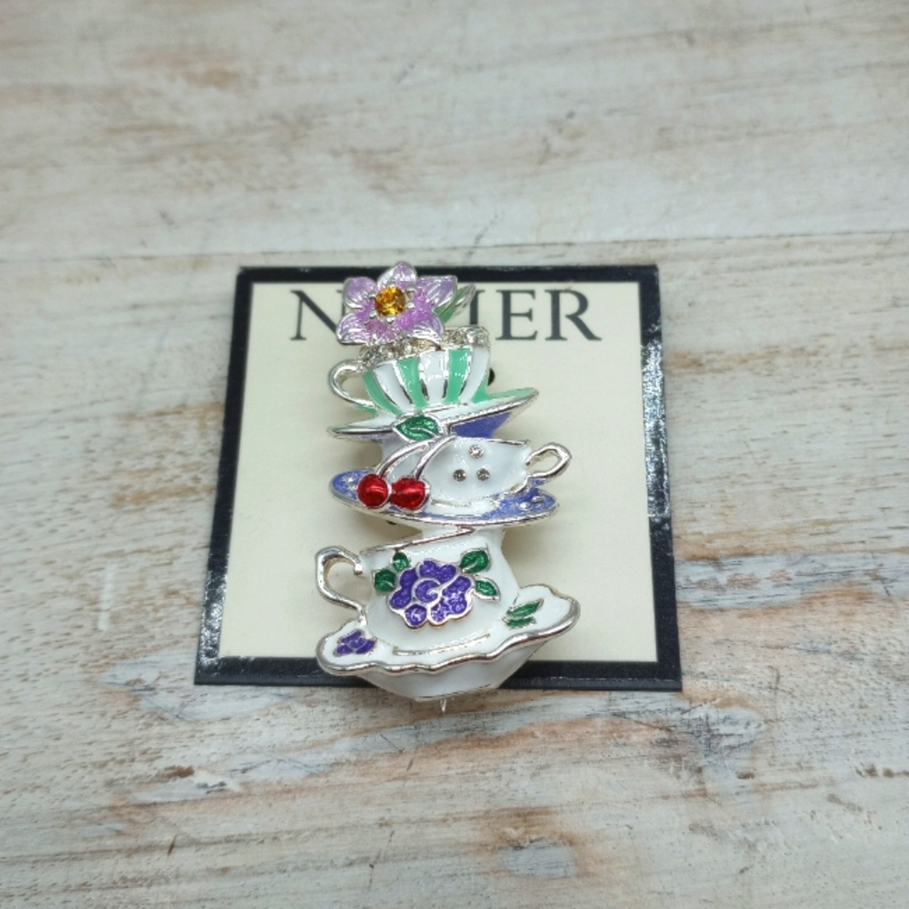 Napier Stacking Teacups Pin